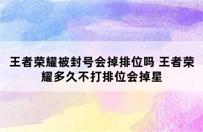 王者荣耀被封号会掉排位吗 王者荣耀多久不打排位会掉星